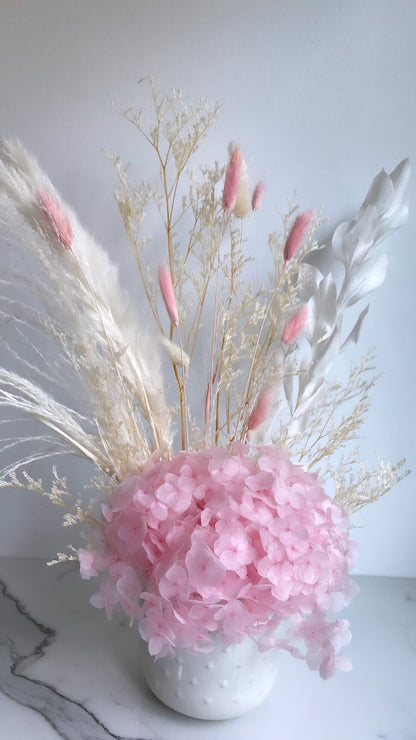 Pastel Hydrangeas Tweed Bouquet